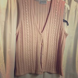 Hand Embroidered dusty pinkish sweater vest.